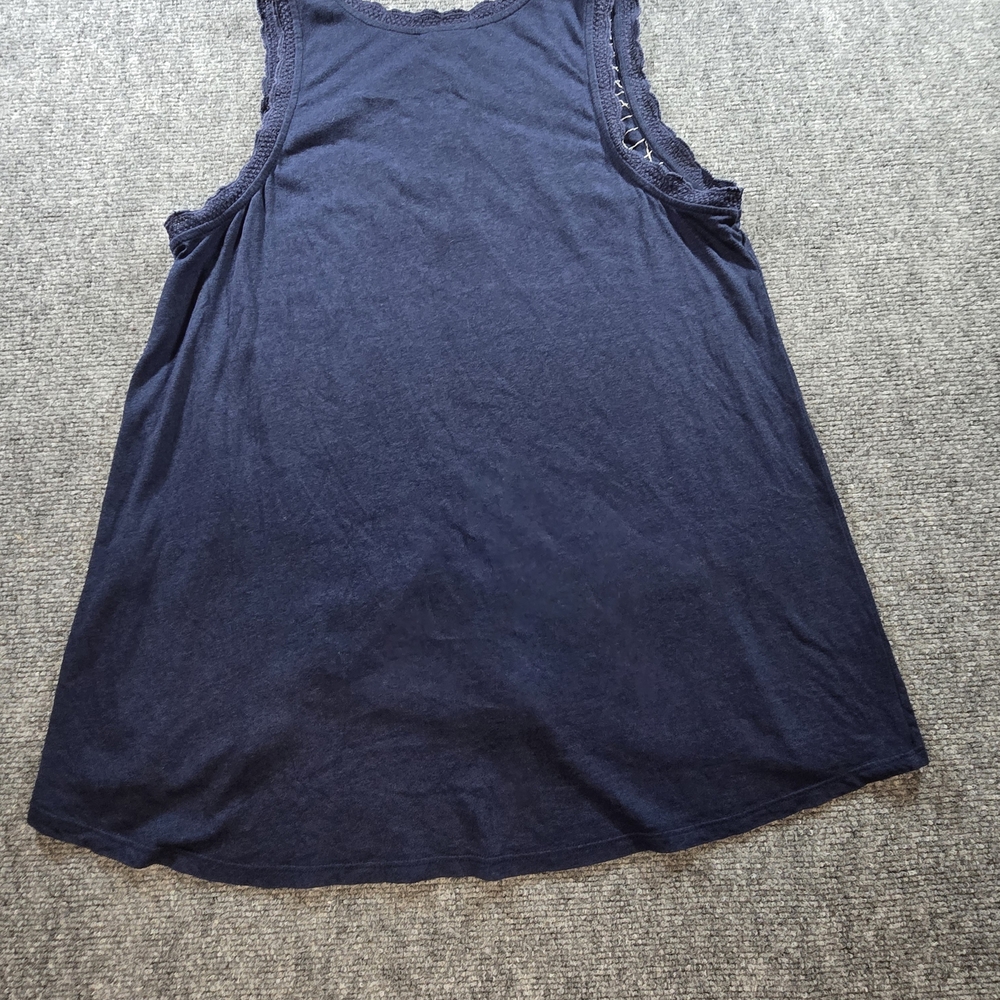 J.Jill Womens Navy Tank Top Floral Embroidery Size Medium - Picture 7 of 7